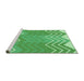 Sideview of Machine Washable Transitional Green Rug, wshpat1180grn