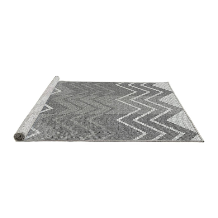 Sideview of Machine Washable Transitional Platinum Gray Rug, wshpat1180gry
