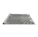 Sideview of Machine Washable Transitional Platinum Gray Rug, wshpat1180gry