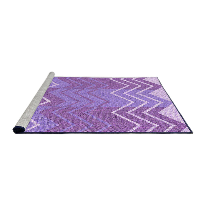 Sideview of Machine Washable Transitional Bright Lilac Purple Rug, wshpat1180pur