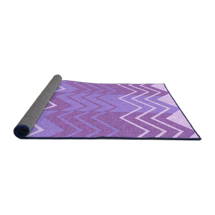 Thickness of Patterned Bright Lilac Purple Rug, pat1180pur
