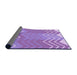 Thickness of Patterned Bright Lilac Purple Rug, pat1180pur