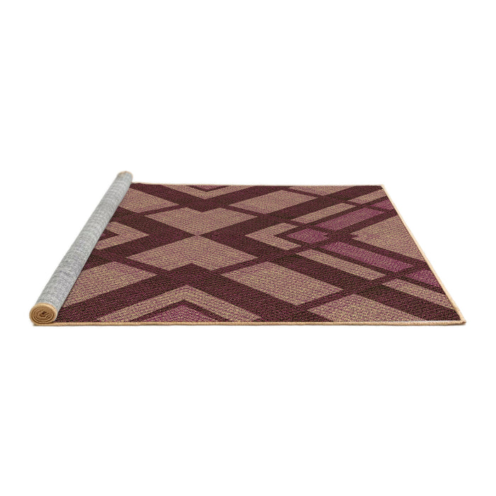 Sideview of Machine Washable Transitional Copper Red Pink Rug, wshpat1181brn