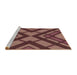 Sideview of Machine Washable Transitional Copper Red Pink Rug, wshpat1181brn