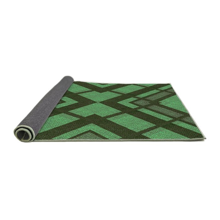 Thickness of Patterned Dark Forest Green Rug, pat1181grn
