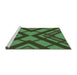 Sideview of Machine Washable Transitional Dark Forest Green Rug, wshpat1181grn