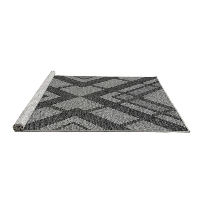 Sideview of Machine Washable Transitional Gunmetal Gray Rug, wshpat1181gry