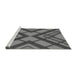 Sideview of Machine Washable Transitional Gunmetal Gray Rug, wshpat1181gry