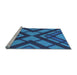 Sideview of Machine Washable Transitional Deep Sky Blue Rug, wshpat1181lblu