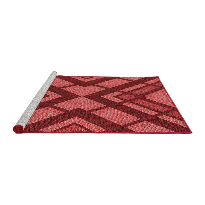 Sideview of Machine Washable Transitional Red Rug, wshpat1181rd