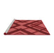 Sideview of Machine Washable Transitional Red Rug, wshpat1181rd