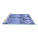 Sideview of Machine Washable Transitional Denim Blue Rug, wshpat1182blu