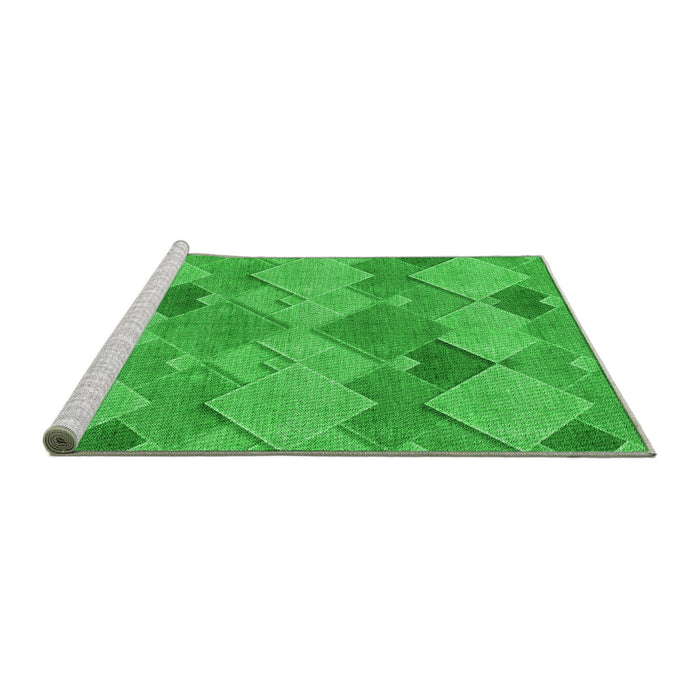 Sideview of Machine Washable Transitional Lime Green Rug, wshpat1182grn