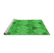 Sideview of Machine Washable Transitional Lime Green Rug, wshpat1182grn