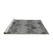 Sideview of Machine Washable Transitional Carbon Gray Rug, wshpat1182gry