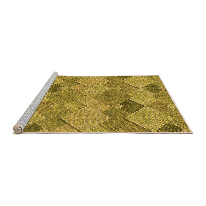 Sideview of Machine Washable Transitional Dark Bisque Brown Rug, wshpat1182org