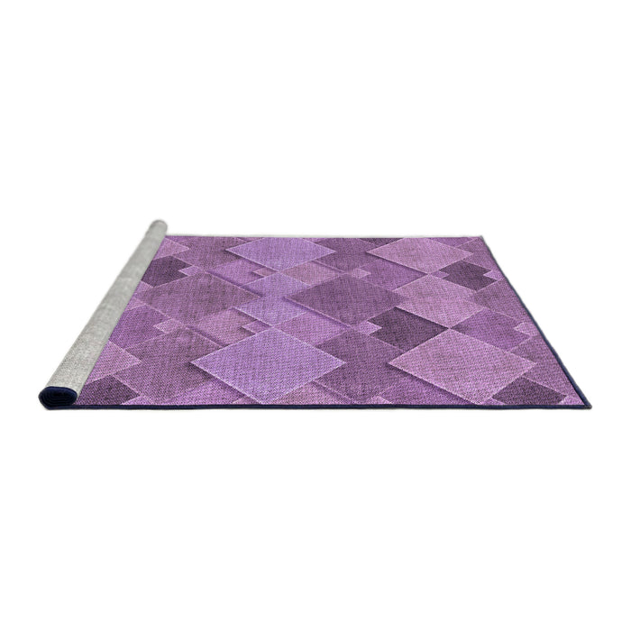 Sideview of Machine Washable Transitional Orchid Purple Rug, wshpat1182pur