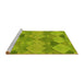 Sideview of Machine Washable Transitional Green Rug, wshpat1182yw