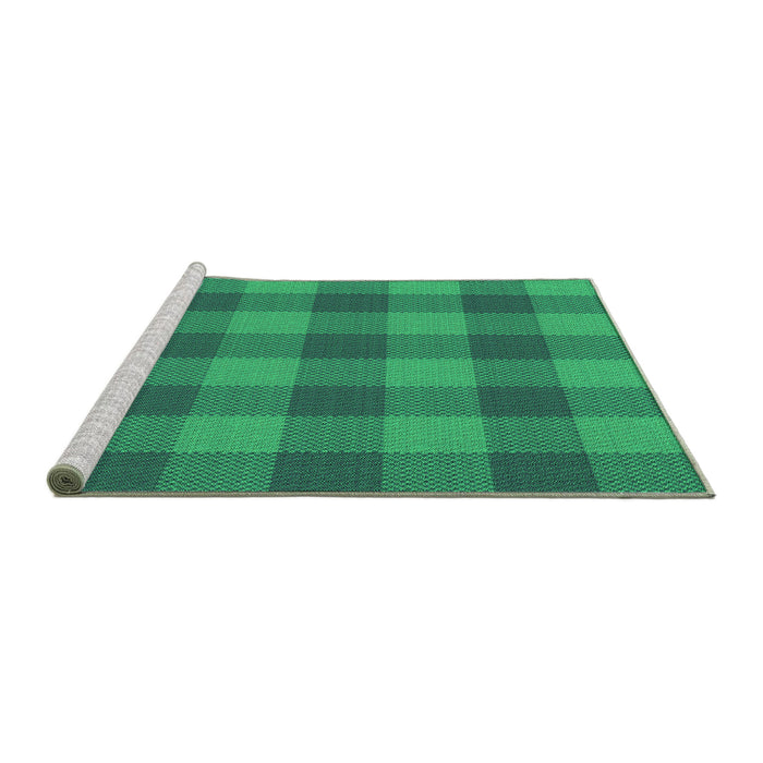 Sideview of Machine Washable Transitional Spring Green Rug, wshpat1183grn