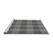 Sideview of Machine Washable Transitional Grey Gray Rug, wshpat1183gry