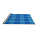 Sideview of Machine Washable Transitional Blue Rug, wshpat1183lblu