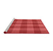 Sideview of Machine Washable Transitional Red Rug, wshpat1183rd