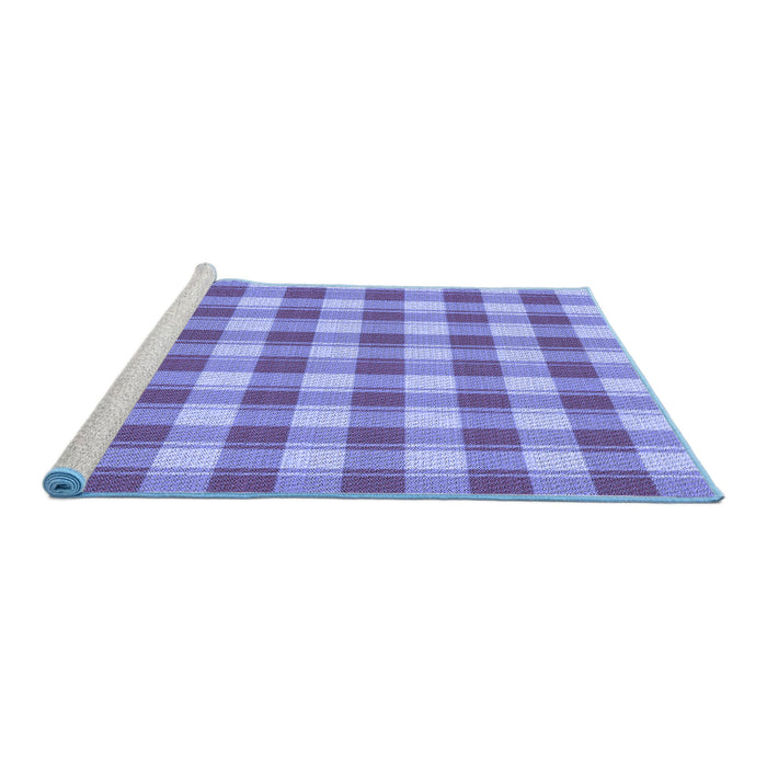 Sideview of Machine Washable Transitional Denim Blue Rug, wshpat1184blu