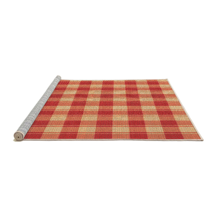Sideview of Machine Washable Transitional Neon Red Rug, wshpat1184org