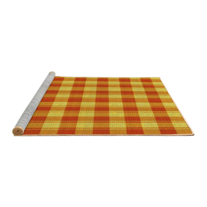 Sideview of Machine Washable Transitional Orange Red Orange Rug, wshpat1184yw