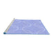 Sideview of Machine Washable Transitional Sky Blue Rug, wshpat1185blu