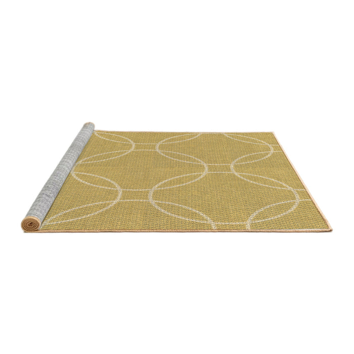 Sideview of Machine Washable Transitional Bright Gold Yellow Rug, wshpat1185brn