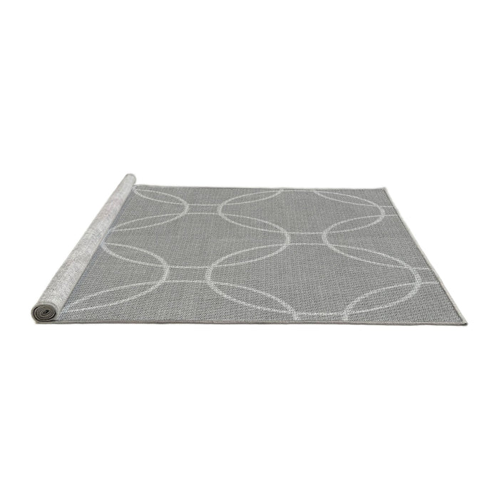Sideview of Machine Washable Transitional Silver Gray Rug, wshpat1185gry