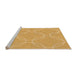 Sideview of Machine Washable Transitional Saffron Yellow Rug, wshpat1185org