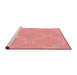 Sideview of Machine Washable Transitional Pastel Pink Rug, wshpat1185rd