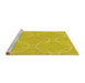 Sideview of Machine Washable Transitional Golden Yellow Rug, wshpat1185yw