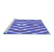 Sideview of Machine Washable Transitional Amethyst Purple Rug, wshpat1186blu