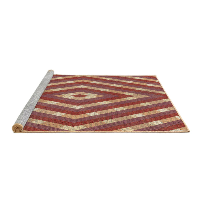 Sideview of Machine Washable Transitional Brown Sand Brown Rug, wshpat1186brn