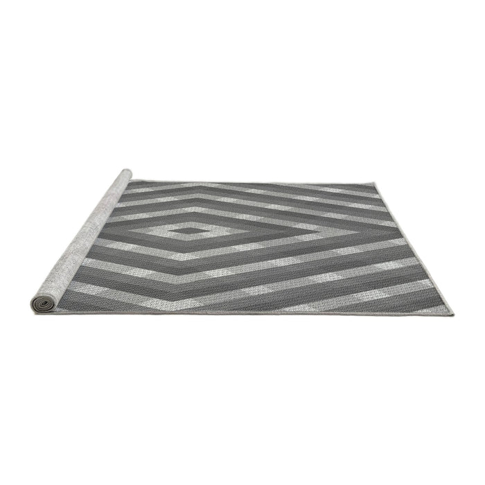 Sideview of Machine Washable Transitional Cloud Gray Rug, wshpat1186gry