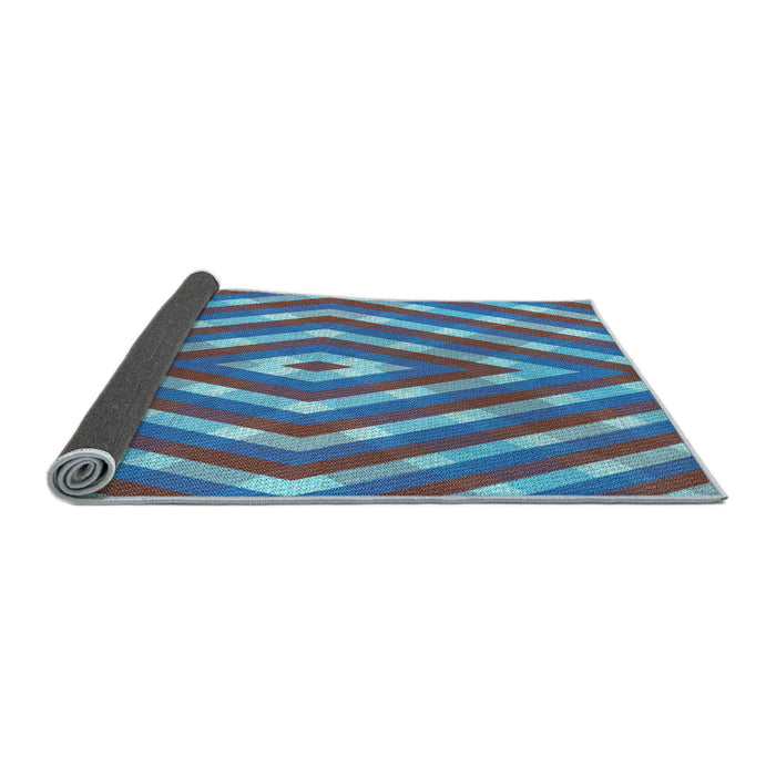 Thickness of Patterned Blue Rug, pat1186lblu