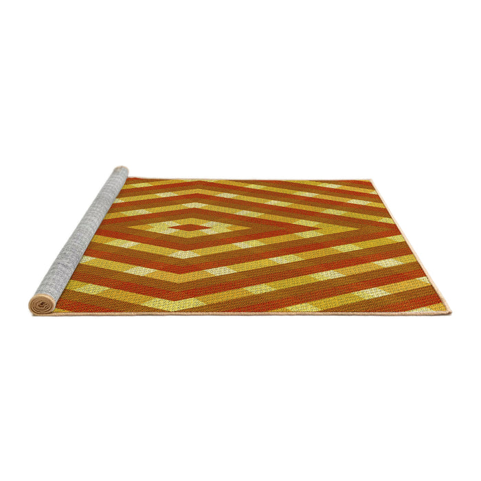 Sideview of Machine Washable Transitional Scarlet Red Rug, wshpat1186yw