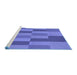 Sideview of Machine Washable Transitional Blue Rug, wshpat1187blu