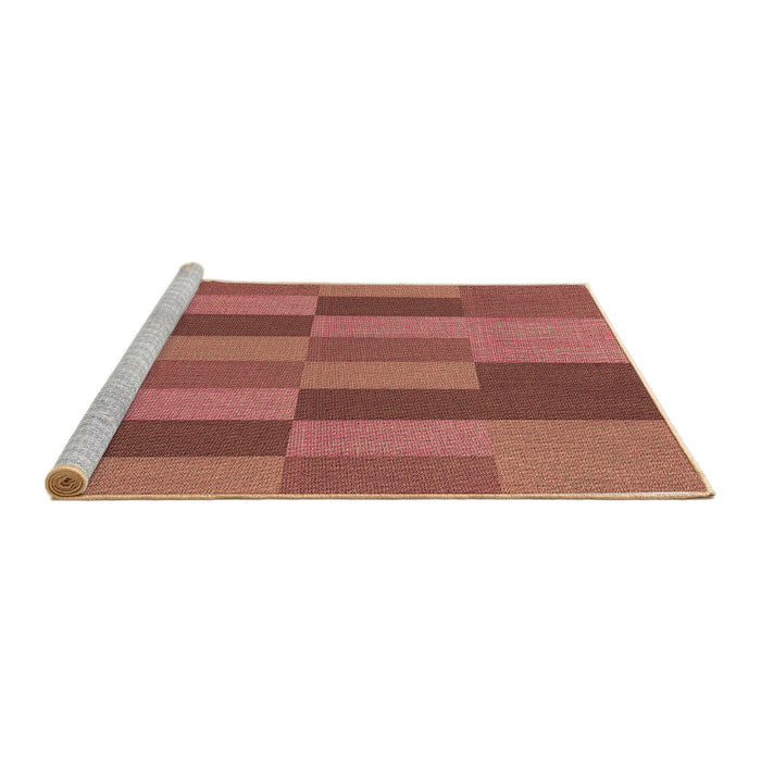 Sideview of Machine Washable Transitional Red Rug, wshpat1187brn
