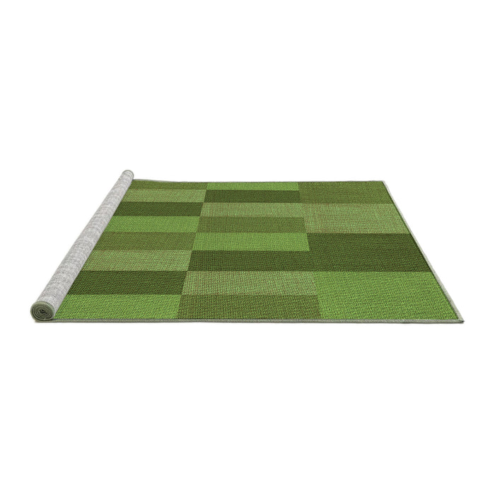 Sideview of Machine Washable Transitional Seaweed Green Rug, wshpat1187grn
