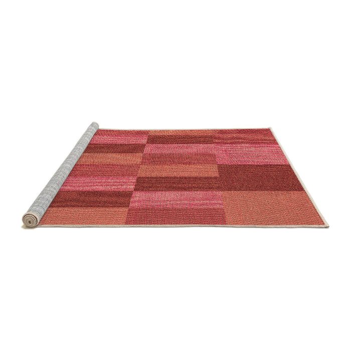 Sideview of Machine Washable Transitional Bright Orange Rug, wshpat1187org