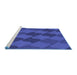 Sideview of Machine Washable Transitional Blue Rug, wshpat1188blu