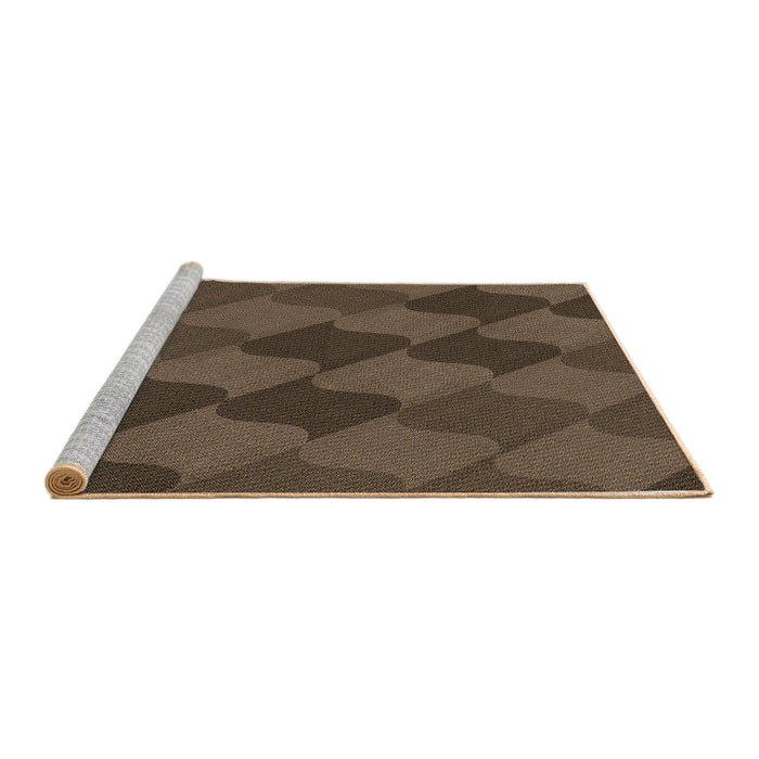 Sideview of Machine Washable Transitional Brown Rug, wshpat1188brn