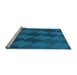 Sideview of Machine Washable Transitional Blueberry Blue Rug, wshpat1188lblu