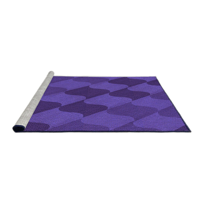 Sideview of Machine Washable Transitional Amethyst Purple Rug, wshpat1188pur