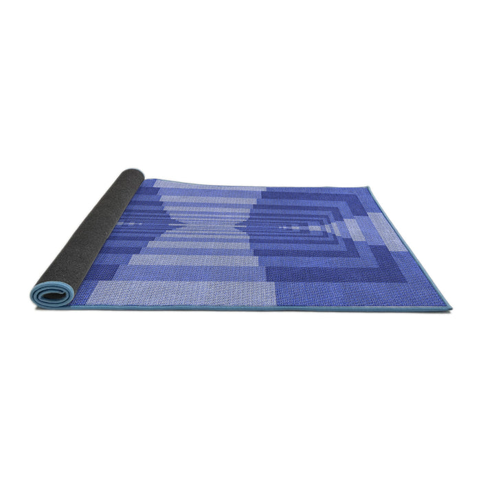 Thickness of Patterned Ocean Blue Rug, pat1189blu
