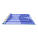 Sideview of Machine Washable Transitional Ocean Blue Rug, wshpat1189blu